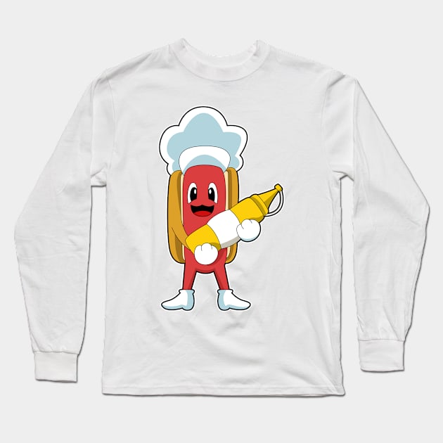 Hotdog with Mustard Long Sleeve T-Shirt by Markus Schnabel